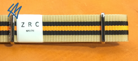 NATO strap textilní beige black orange