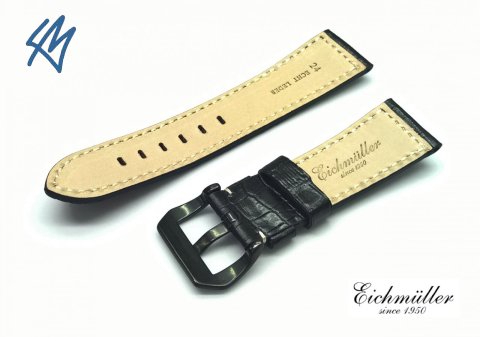 ČERNÝ Alligator + PVD / š. 22 / 22 mm / Eichmüller