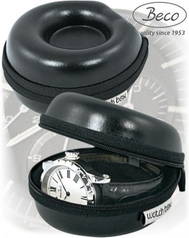 Watch Box - "Donut" černé kožené pouzdro na hodinky