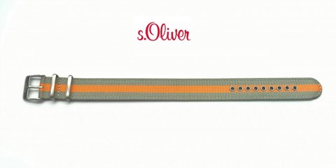 s.Oliver SO-2689-LQ Šedo oranžový provlékací řemen / 20 mm