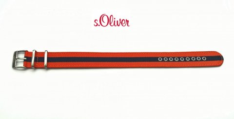s.Oliver SO-2687-LQ Oranžovo tm. modrý provlékací řemen / 20 mm