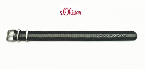 s.Oliver SO-2691-LQ Černo šedý provlékací řemen / 20 mm