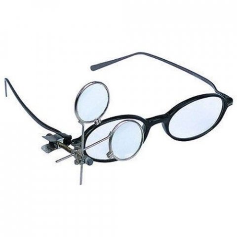 Lupa na brýle DUO příklad způsobu uchycení na brýle