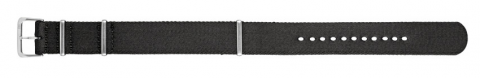 "Army", Nato styl / černý / bavlna - satén / mírný lesk / š. 22 mm / Morellato