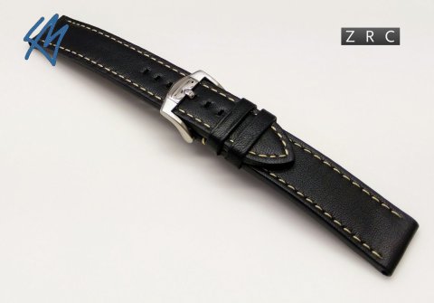 NEW TASMAN černý s béžovým prošitím ZRC š. 20 / 20 mm