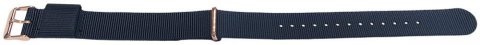 Bayswater - modrý + růžově zlacené přezky Nato strap / š. 18 mm
