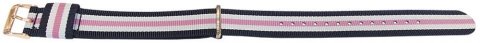 Southampton - tm. modrá, bílá, růžová + růžově zlacené přezky Nato strap / š. 20 mm