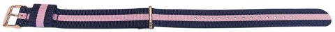 Winchester - modrá,růžová + růžově zlacené přezky Nato strap / š. 18 mm