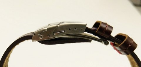 Skládací spona š. 16 mm / DSB s tlačítky pro kožené řemínky