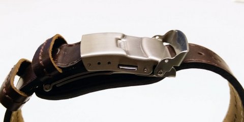 Skládací spona š. 14 mm / DSB s tlačítky pro kožené řemínky