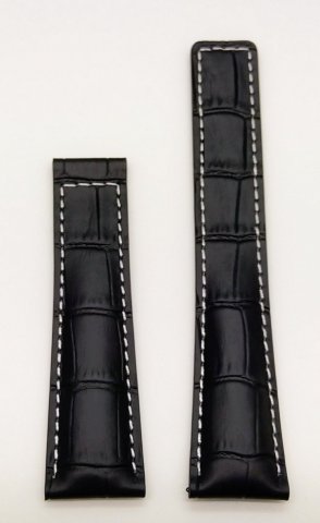 ESPECIAL Croco / černá + bílé prošití š. 20 x 18 mm