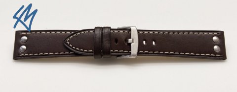 NAVIGATOR tmavě hnědá s nýty / š. 24 (22) mm