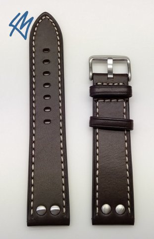 NAVIGATOR tmavě hnědá s nýty / š. 24 (22) mm