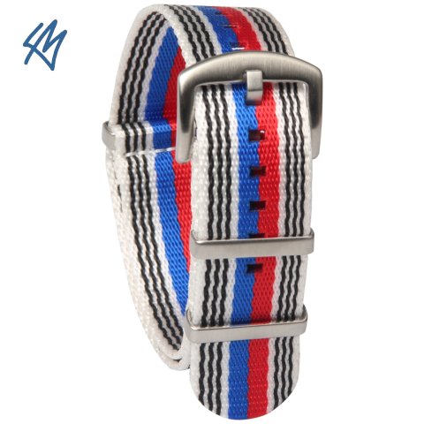 Nato heavy / bílá, černá, červená, modrá / š. 18 mm