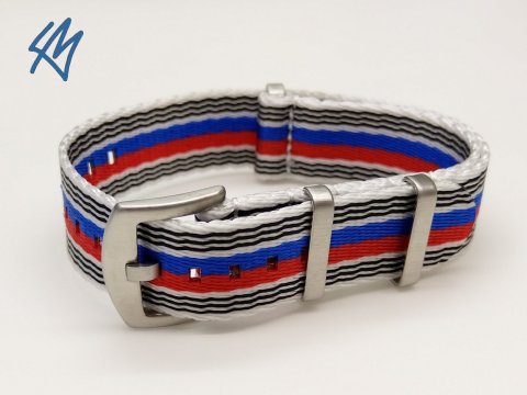 Nato heavy / bílá, černá, červená, modrá / š. 18 mm