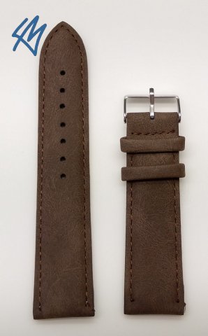 Lederimitat VINTAGE-Look tmavě hnědá / š. 16 (14) mm (vegan) Eichmüller