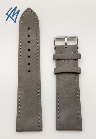 Lederimitat VINTAGE-Look šedá / š. 16 (14) mm (vegan) Eichmüller