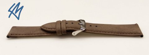Lederimitat VINTAGE-Look tmavě hnědá / š. 16 (14) mm (vegan) Eichmüller