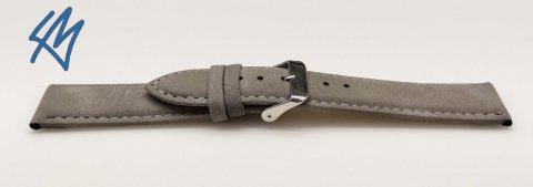 Lederimitat VINTAGE-Look šedá / š. 16 (14) mm (vegan) Eichmüller