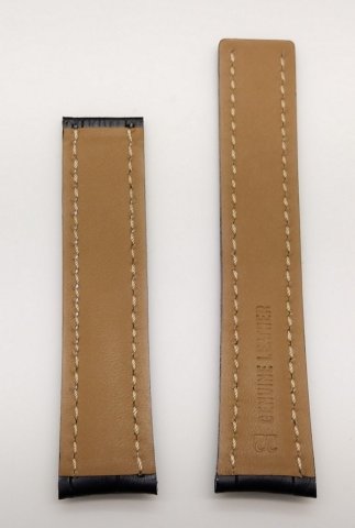 ESPECIAL PREMIUM Croco / černá + bílé prošití š. 22 x 20 mm