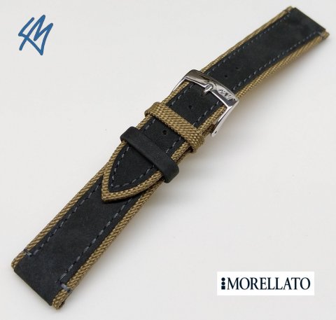 Vecellio khaki, černá / š. 20 (18) mm Morellato
