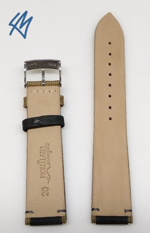 Vecellio khaki, černá / š. 20 (18) mm Morellato