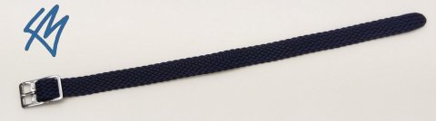Perlon / š. 10 mm / tmavě modrá + BÍLÁ PŘEZKA / Francie