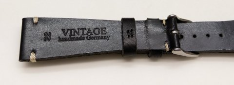 VINTAGE Sattelleder - černá / š. 22 (16) mm Graf Manuf.