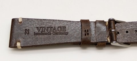 VINTAGE Sattelleder - tmavě hnědá / š. 22 (16) mm Graf Manuf.