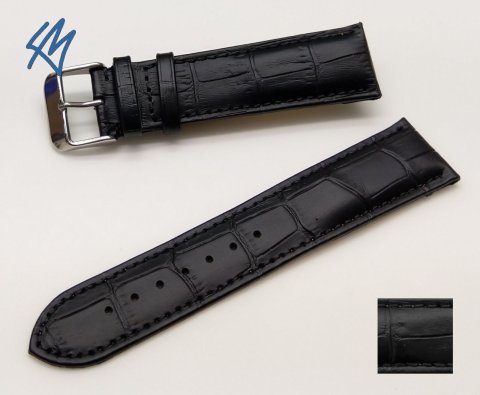 CLASSIC CROCO černá š. 22 (20) mm