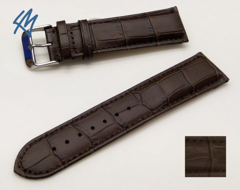 CLASSIC CROCO tmavě hnědá š. 22 (20) mm