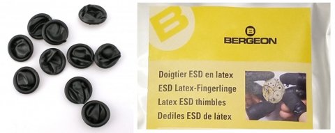 Latexové prsty ESD velikost M (Ø18mm) / 10 ks - Bergeon