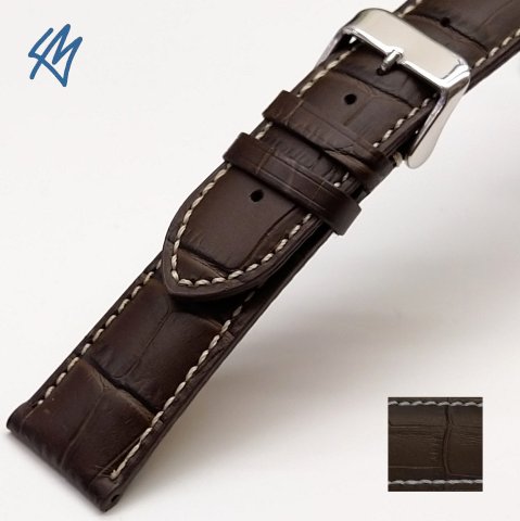 MATT ALLIGATOR tmavě hnědá š. 24 (22) mm