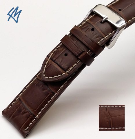 MATT ALLIGATOR hnědá š. 24 (22) mm