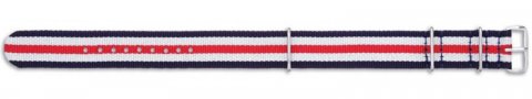 COMPASS Nato nylon / modrá, bílá, červená / š. 18 mm / CONDOR