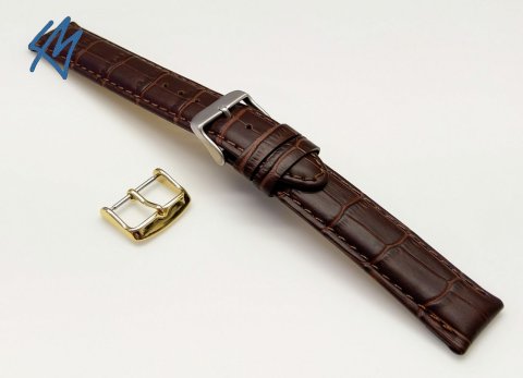 PRESTIGE CROCO tmavě hnědá / š. 18 (18) mm