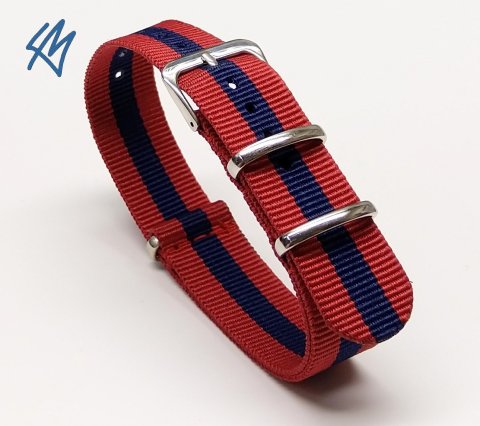 Nato strap DONAU červená, modrá / š. 18 mm