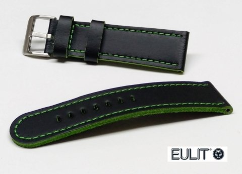 OLYMP černá + zelená / š. 24 (22) mm / Eulit