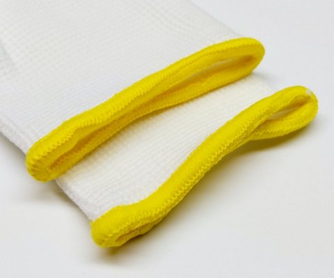YUMEN 0700 bílé pracovní rukavice / velikost 7 (žlutý lem)