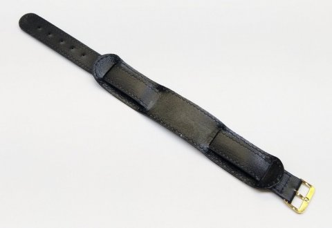 XL Vojenský řemen kožený š. 16 mm HNĚDÝ + zlacené přezky