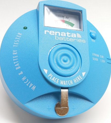 Tester baterií a bateriových strojků / RENATA Swiss made