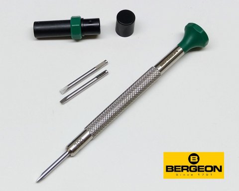 Bergeon 30081-AT ø 2,00mm ZELENÁ TMAVÁ / nerezový hodinářský šroubovák / Swiss made