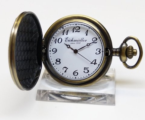 Kapesní hodinky Eichmüller / zlatá vintage + řetízek ( sada E1004)