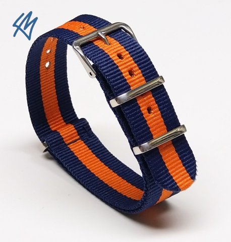 AVION nato nylon / modrá, oranžová / š. 22 mm