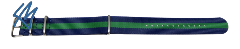 Nato strap DONAU modrá, zelená / š. 24 mm