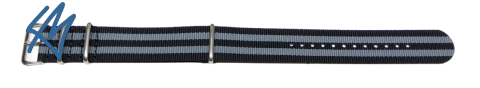 Nato strap DONAU černá, šedá / š. 24 mm