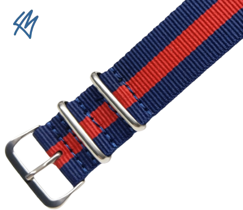 Nato strap DONAU modrá, červená / š. 24 mm