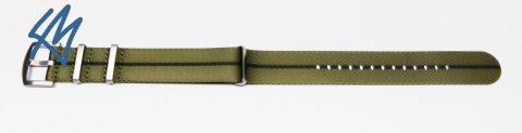 Nato heavy / olivová, černý proužek / š. 20 mm