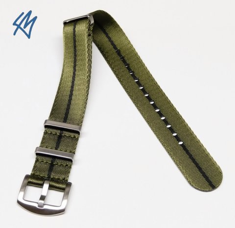 Nato heavy / olivová, černý proužek / š. 20 mm