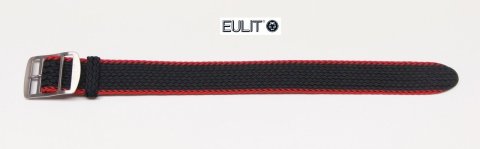 ATLANTIC perlon průvlek, černá, červená / š. 20 mm / EULIT